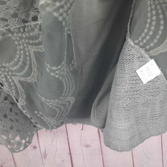 Simply Couture Lace Blouse Long Sleeve Cowl Neck Chiffon Layers Shirt - Picture 10 of 14